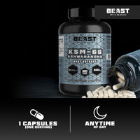 Beast Pharm | Ashwagandha High Strength 6000mg (3 Months Supply) KSM-66 90 Capsules | Stress Relief Support