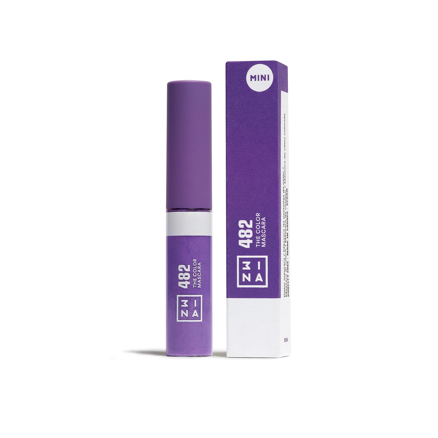3INA MAKEUP - The Color Mascara 482 (Mini) - Purple Mascara w Vegetal Keratin - Volume and Lift Mascara - Travel Size Mascara