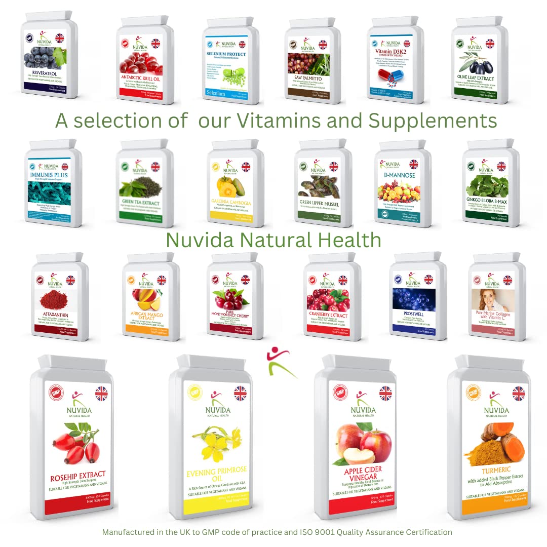 NUVIDA NATURAL HEALTH Nuvida High Strength Cranberry Tablets for Urinary infections, Cystitis and UTI Support - 90 Vegan Cranberry Extract Tablets - Cranberry Tablets for Women and Men