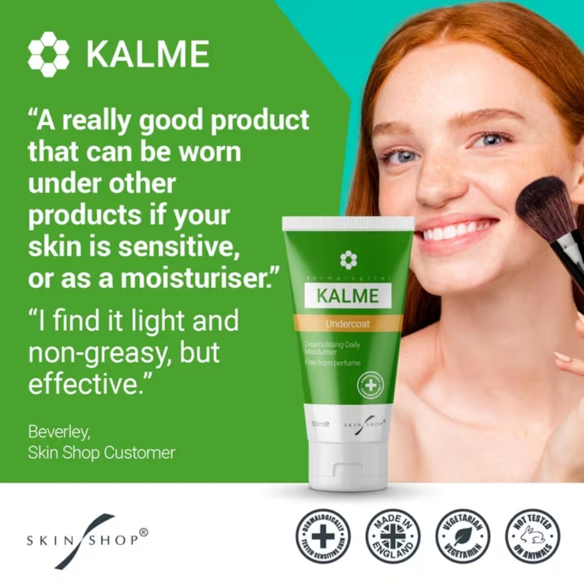Skin Shop KALME Undercoat – Anti-Redness Primer & Barrier for Sensitive Skin – Lightweight, Fast-Absorbing Protection Against Irritation, Makeup & Flare-Ups (75ml)