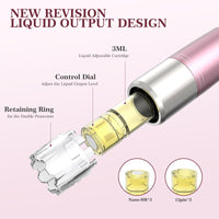 Automatic Serum Applicator Microneedling Pen PELCAS, A3 Electric Derma Pen Level 5 with LCD Screen Rechargeable Cordless Dermapen for Scars,Wrinkles,Stretch Marks,Acne,Skin Rejuvenation(Rose Gold)