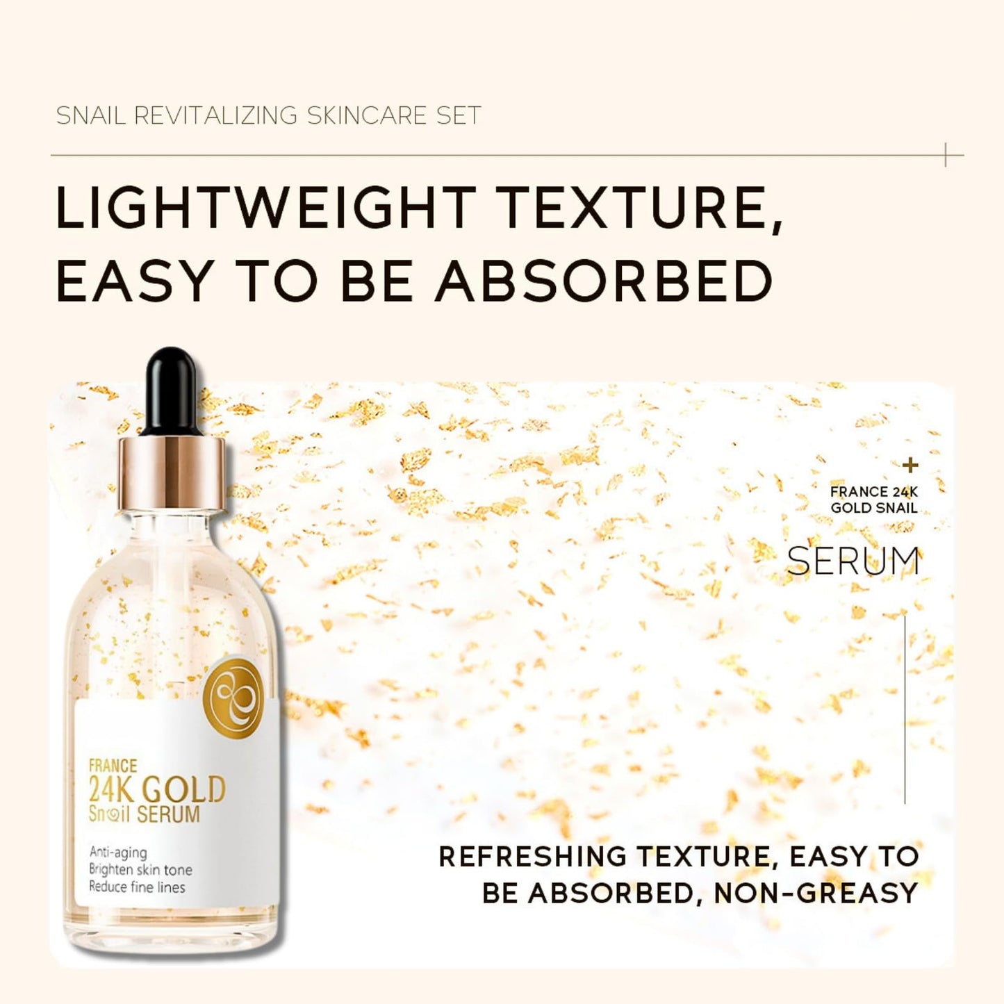 TBeautfave Skin Care for Teenage Girls, 3PCS Snail Skin Care Sets & Kits, Gold Pamper Sets for Women Gifts, Includes - Face Serum, Eye Cream, Face Cream