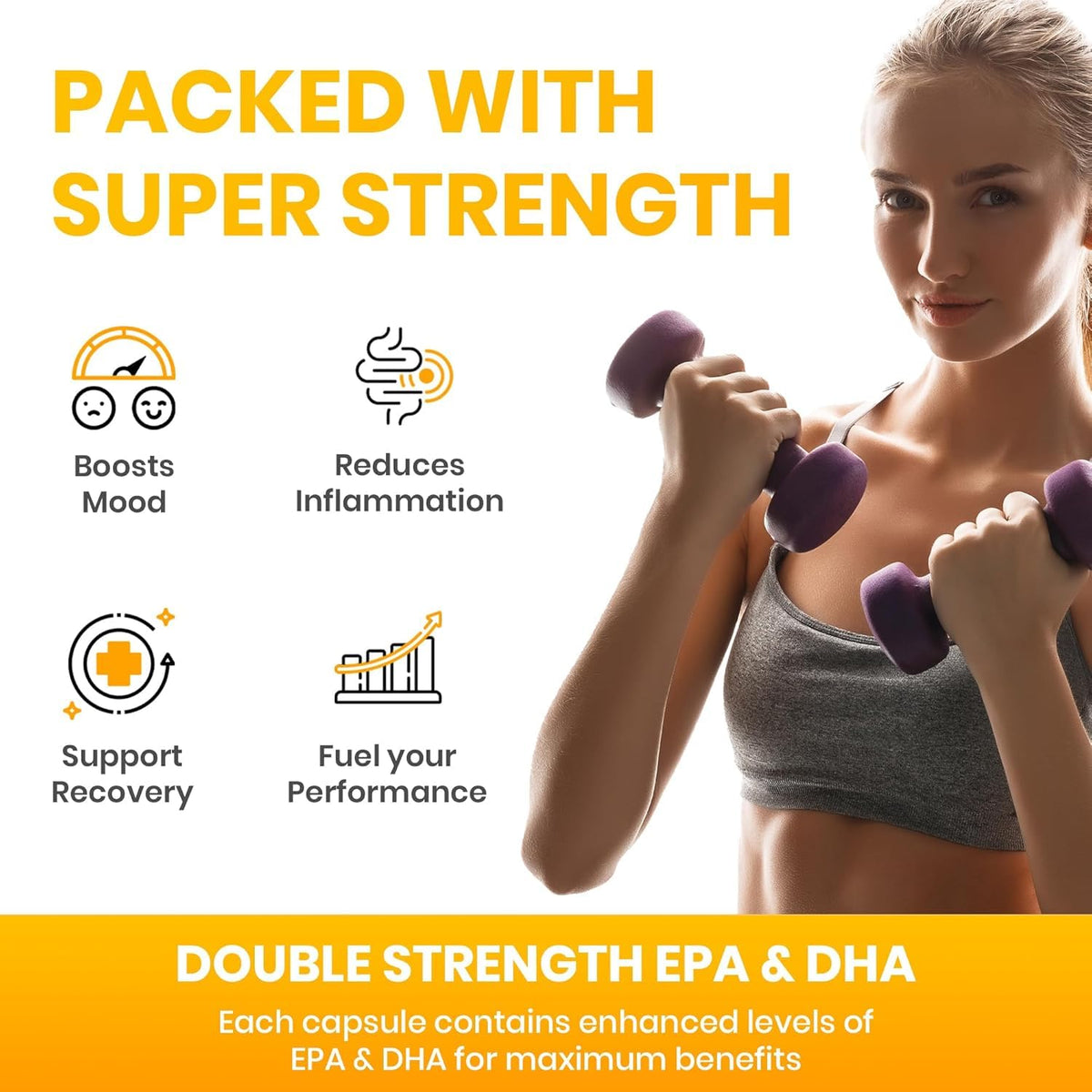 Red Label Health Omega 3 Fish Oil 1000mg, 30 Softgels (1 Month Supply), Double Strength 180mg EPA and 120mg DHA, Supports Eye, Heart & Brain Health for Men & Women - UK Made