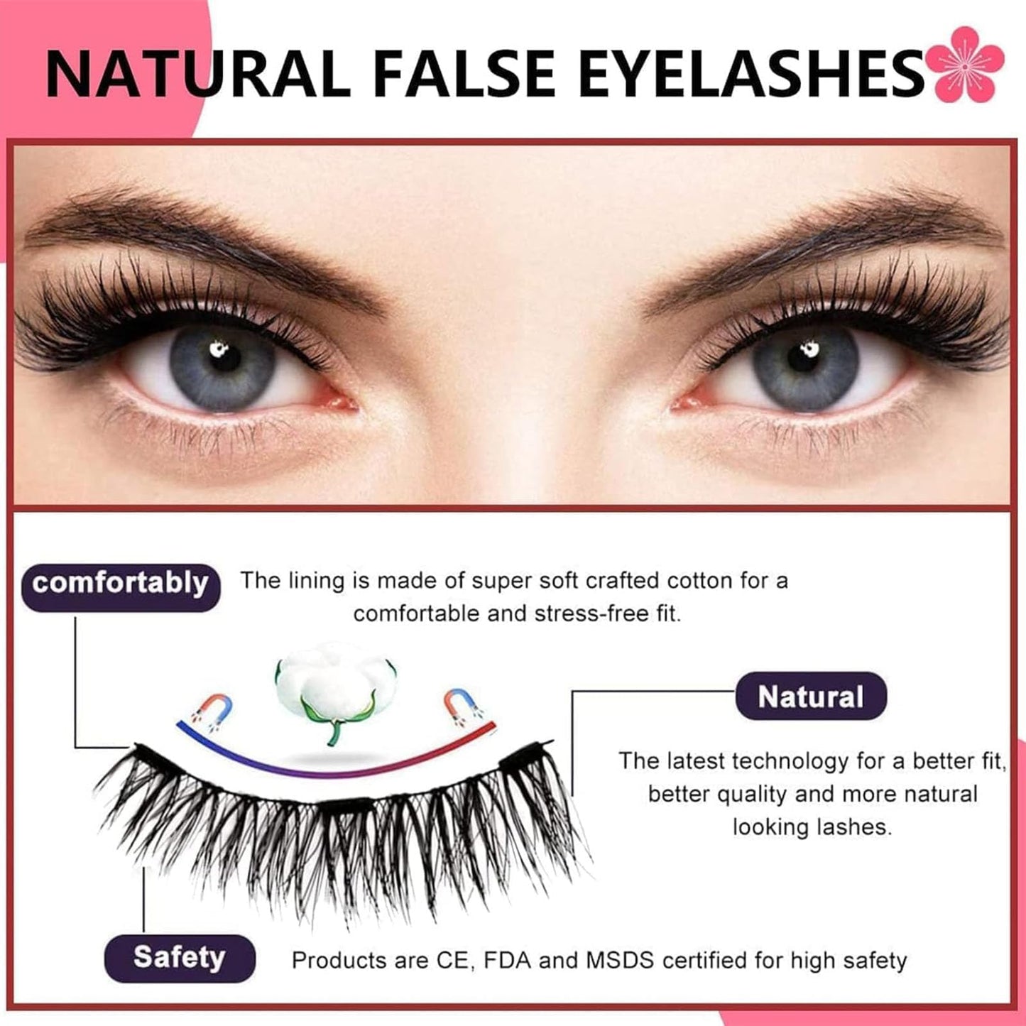Clgorm Giani Flylash Magnetic Lashes Kit With Applicator And Clamp - Natural Look, Easy, Quick, Safe