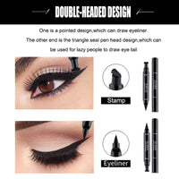 Mikloven 2Pack Dual Tip Eyeliner Stamp Pen 2 in 1 – Large & Small Wing, Waterproof Liquid Eyeliner Pencil, Long Lasting & Smudgeproof, Easy Cat Eye Makeup for Left & Right Eyes