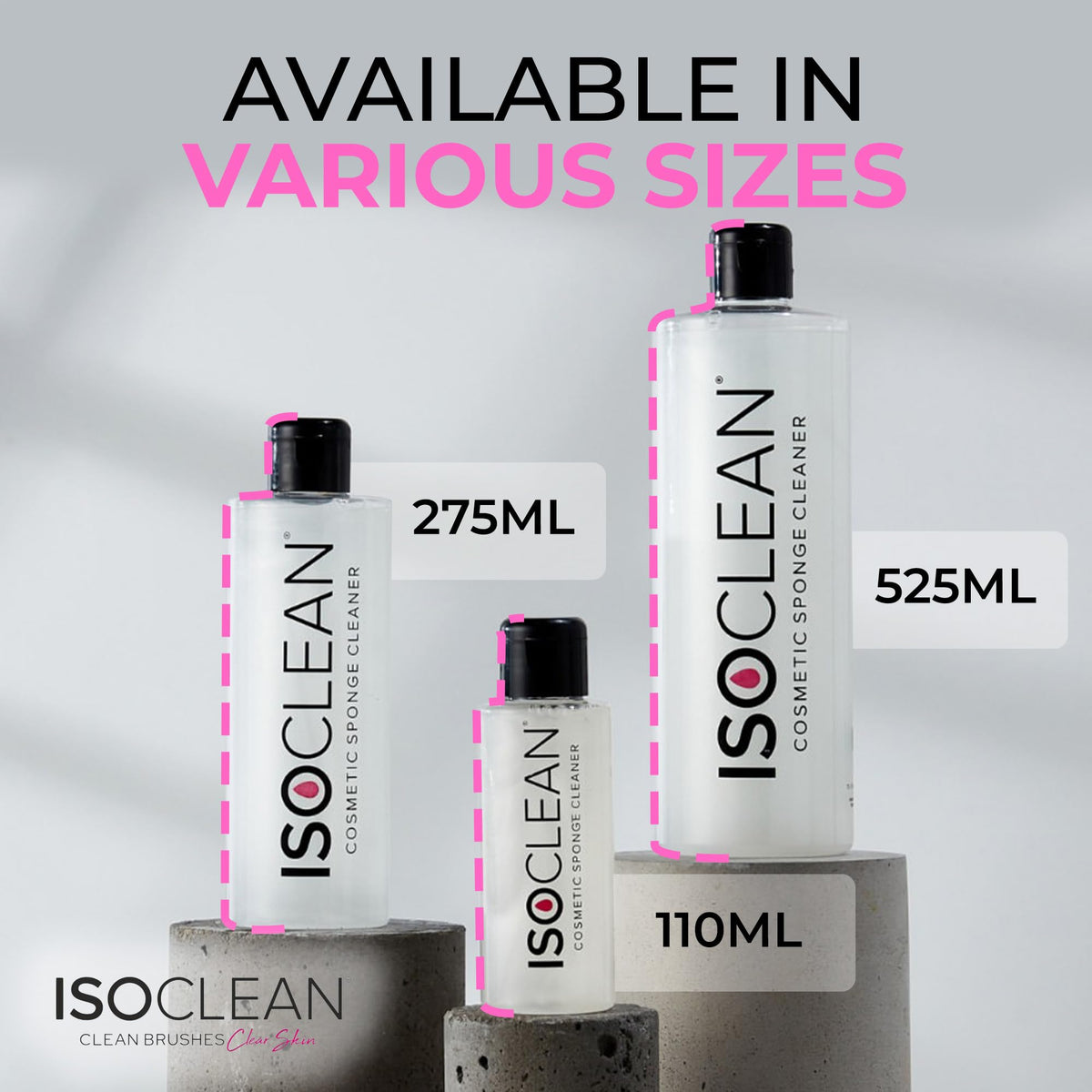 Isoclean ISOCLEAN Cosmetic Sponge Cleaner, Dissolves & Removes Makeup on Sponges, Blenders and Powder Puffs, Vegan Sanitizing Wash - 275ml