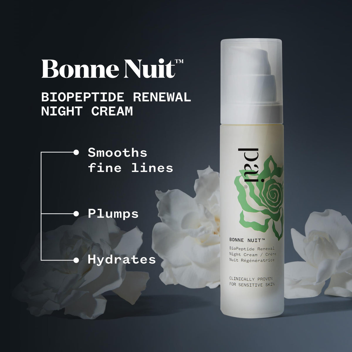 Pai Skincare London | BONNE NUIT BioPeptide Renewal Night Cream, Clinically Proven to Reduce Fine Lines & Boost Moisturisation by 32% Overnight. 50ml / 1.7 fl oz