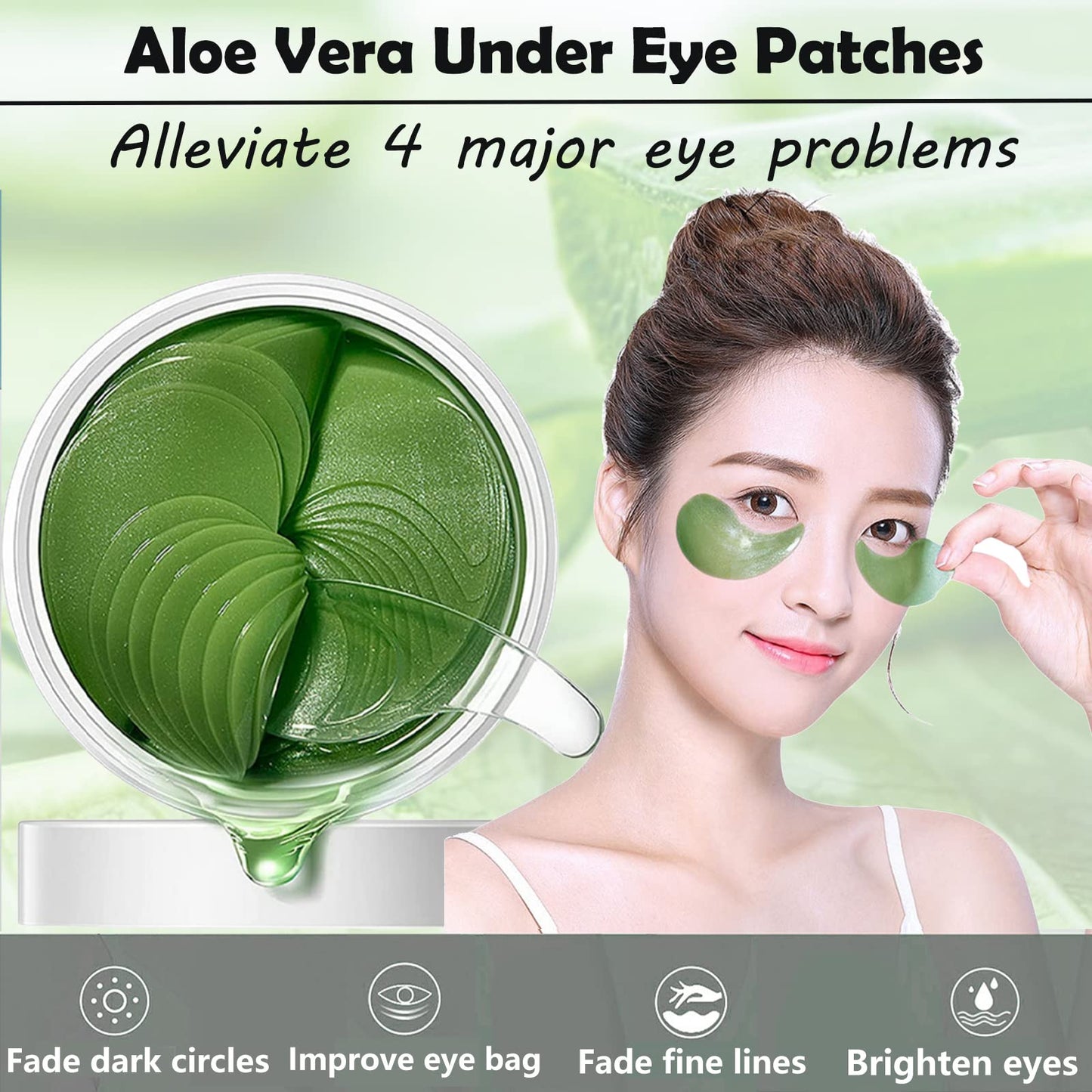 KAYZON Under Eye Patches, Natural Aloe Vera Hydrogel Under Eye Masks for Hydrating Anti-aging Eye Treatment Mask for Puffy Eyes, Fine Lines and Wrinkles, Eye Bags, Dark Circles Puffiness - 30 Pairs