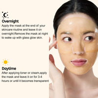 6Pcs Rice Glow Collagen Mask, Rice Ceramide Collagen Face Mask, Bio Overnight Face Mask for Glass Skin, Brightening Night Wrapping Gel, Tightening, Shrink Pores, Soothe, Repair, Korean Skincare