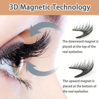 AmiCera Magnetic Eyelashes, Reusable Magnetic Eyelashes with Applicator Natural Look, No Glue/Eyeliner Needed, 2 Styles False Eyelashes Kit Easy to Wear & Remove All-Day Comfort (2 Pairs)