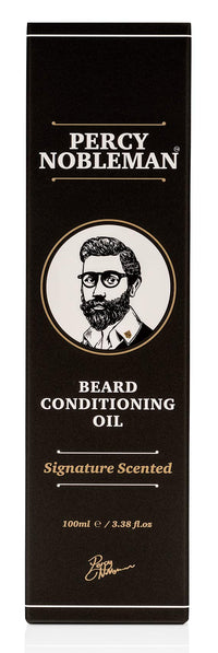 Percy Nobleman Beard Oil – 99% Naturally Derived Conditioning Oil with Signature Scent – Softens, Nourishes & Reduces Beard Itch – Vegan, Non-Greasy & Fast-Absorbing – Made in England (100ml)