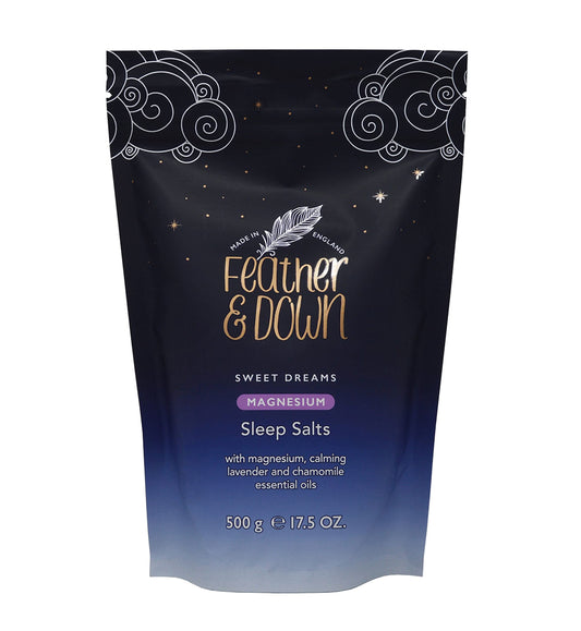 Feather & Down Sweet Dreams Magnesium Sleep Salts (500g) – with Magnesium Calming Lavender & Chamomile Essential Oils. Relieve Stress & Tension. Encourages a Restful Night’s Sleep