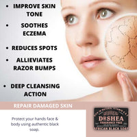Dr Shea Organic African Black Soap 100g - Acne body wash - Face cleanser - Antibacterial moisturizer - Pack Of 3