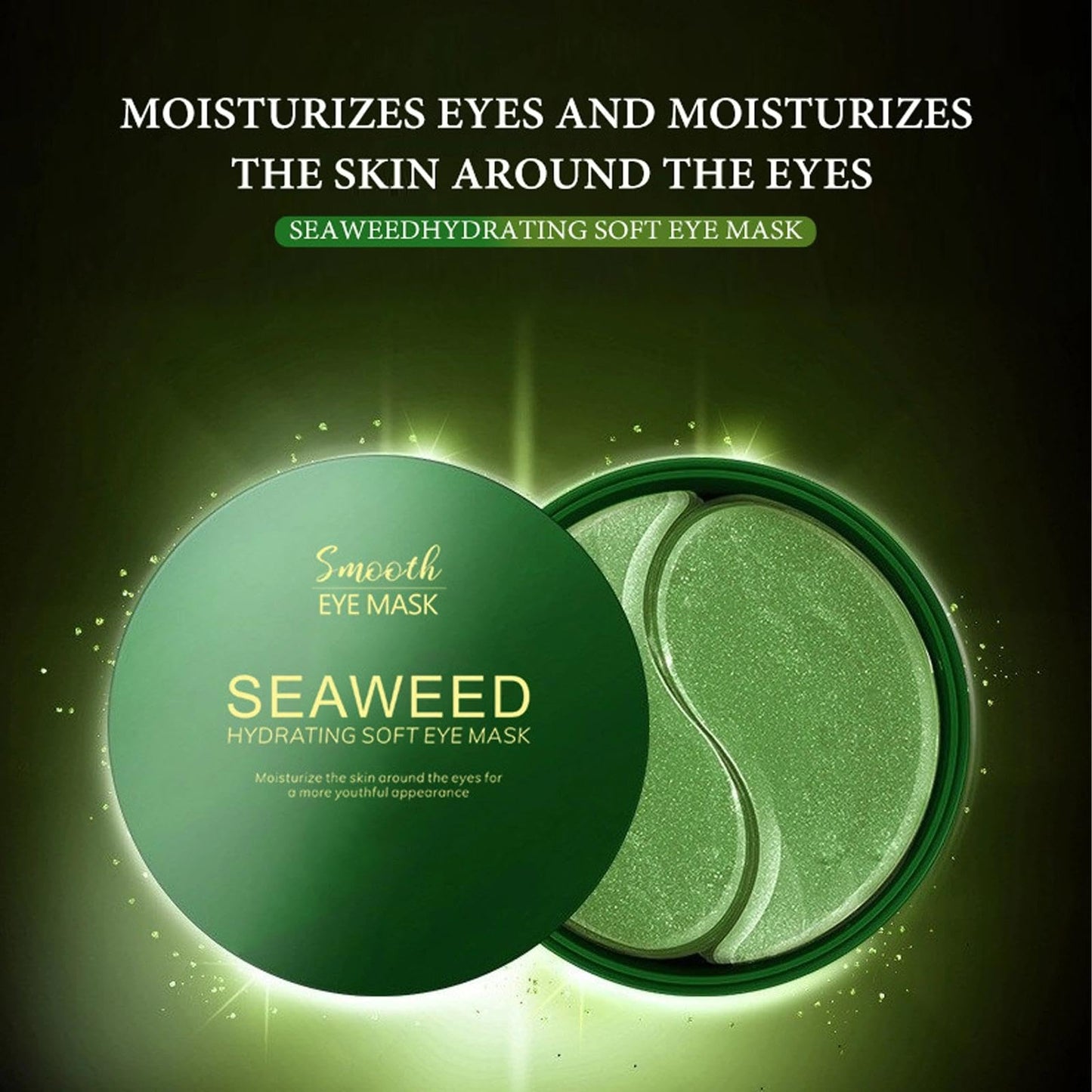 AuraAnge 60 PCS Seaweed Under Eye Gel Patches – For bags, dark circles and bags under the eyes. Hydrating Formula for Refreshed, Delicate Skin. Suitable for Men & Women