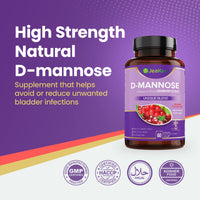 JeaKen - D Mannose, Rich in C, E, B and K Vitamins Women and Men Need, D Mannose Powder with Cranberry Capsules High Strength for Good Urinary Tract Health, Promotes Wellness, 60 Vegan Capsules