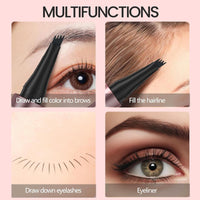 EONFAVE Eyebrow Pencil - Microblading Eyebrow Pen with 4 Micro-Fork Tip - New 3D Magic Eyebrow Pencil - Waterproof and Smudgeproof Brow Pen,Creates Natural Looking Defined Eyebrows