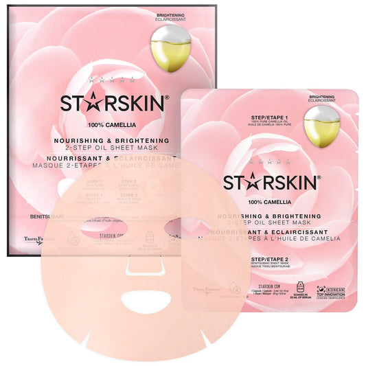STARSKIN Camellia 2-Step Oil Sheet Mask - Nourishing and Brightening