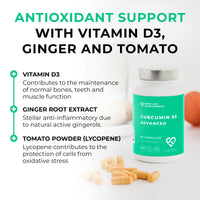 LOVE LIFE SUPPLEMENTS Curcumin 95 Advanced, 60 Capsules, High Strength Curcumin (The Active Component of Turmeric) with 95% Curcuminoids + BioPerine® (Black Pepper Extract), Vitamin D, Tomato and Ginger Root, GMP Approved