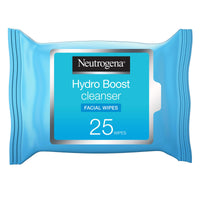 Neutrogena Hydro Boost Cleansing Facial Wipes, Blue, 25 Count, (Pack of 1)