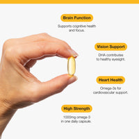 Metagenics OmegaGenics - High Strength Omega-3 Pure Fish Oil Supplement - 1000mg EPA & DHA - 60 Capsules