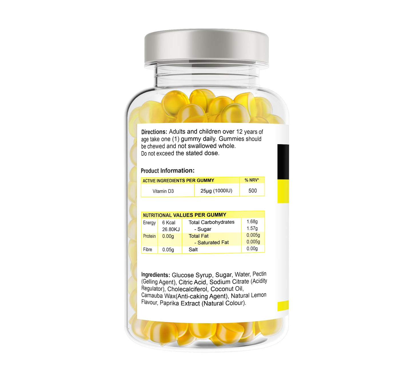 Supplemental Vitamin D3 Gummies - High Strength, 150 Gummies. 5 Months Supply!