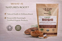 Natures Root Nature’s Root Organic Reishi Mushroom Powder 500g | 100% Fruiting Body | Finely Ground Whole Mushroom | Vegan • No Additives • Certified Organic