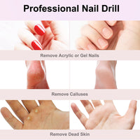 COSLUS Nail Drill Cordless Portable Electric Manicure and Pedicure Set, Professional Nail Files for Acrylic Gel Nails, 45 Nail Drill Kits, Cuticles Hard Skin, Adjustable Speed Rechargeable E File