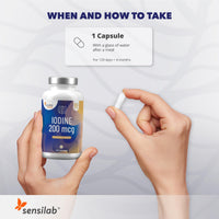 Iodine Tablets 200 mcg – Potassium Iodide Capsules for Thyroid & Nervous System Support – 120 Iodine Capsules - 4-Month Supply by Sensilab Essentials