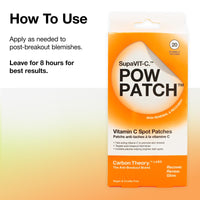 Carbon Theory SupaVIT-C Pow Patch - 20 x Pimple Patches with Vitamin C - Spot Treatment Acne Patches - Whitehead Remover and Blemish Patches - Vegan Acne Treatment