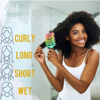 Cappuvini Pop Brush Magic Detangling Hair Brush, Detangle Hair Brush for Women and Kids, Boar Bristle Hair Brush, Paddle Hair Brush Detangler for Blow Drying, Wet Hair, Long, Thick, Curly (Light Pink)