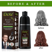 Amzsea Instant hair shampoo, hair dye shampoo for men and women - 100% grey coverage - quick and easy - lasts 30 days 3 in 1 black hair dye (Bottled Brown)