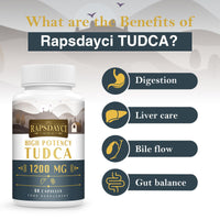 Rapsdayci Ultra Strength TUDCA 1200mg, 60 Capsules – Tauroursodeoxycholic Acid for Liver & Bile Flow Support