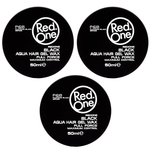 Redone Hair Styling Aqua Wax Black 3 x 50ml | Gel Wax | Lime Scent | Extra Hold | Men & Women Hair Wax | Long Lasting | Shiny Look | Maximum Control 3 PCS