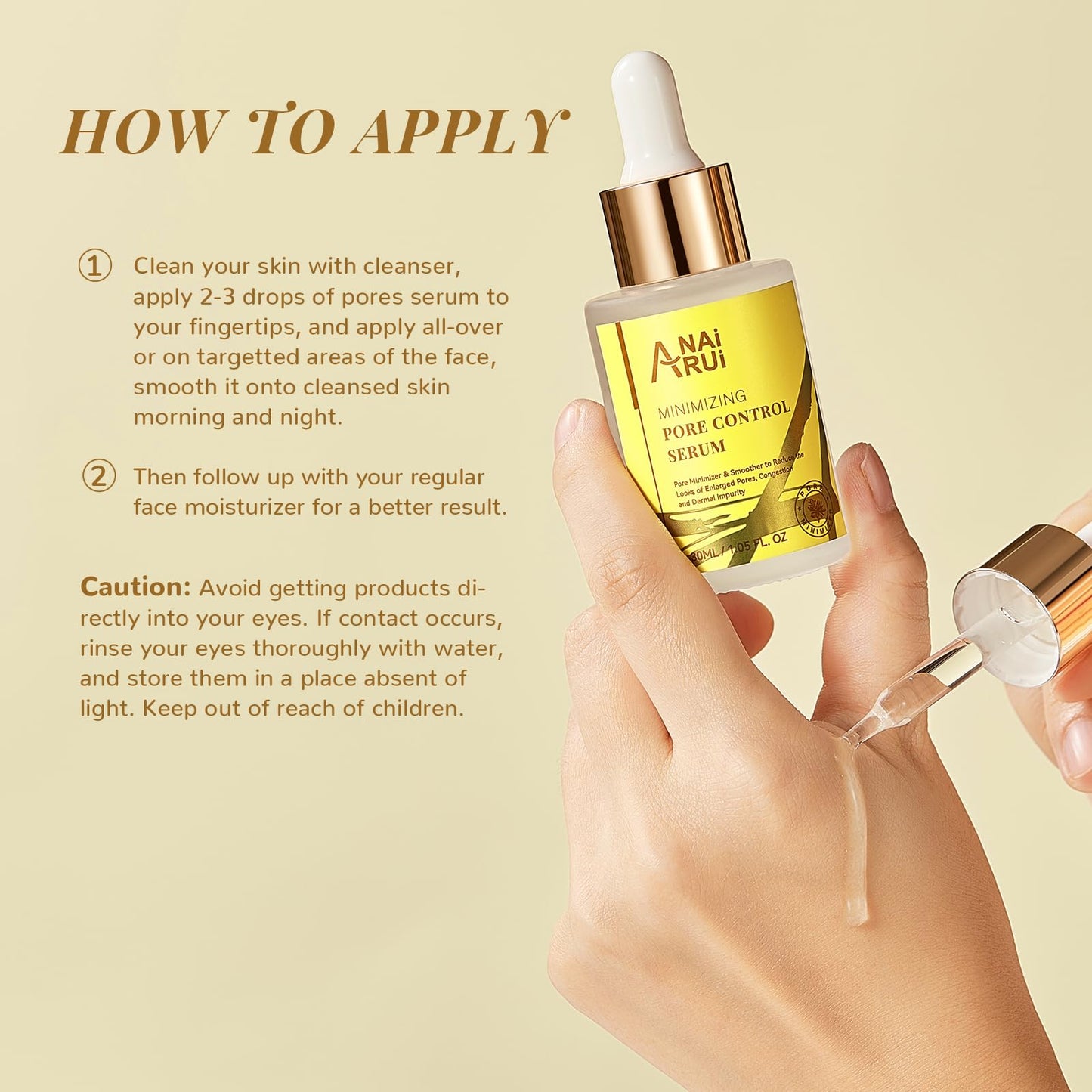 ANAI RUI ANAiRUi Pore Minimizer Serum, Pore Minimizer & Reducer, Pore control, Minimizing, Shrinking, Tightening Pores, 100% Vegan, 30ml