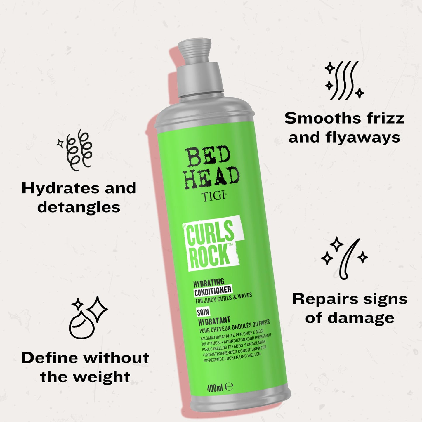 Bed Head by TIGI Curls Rock Hydrating Conditioner, 400ml