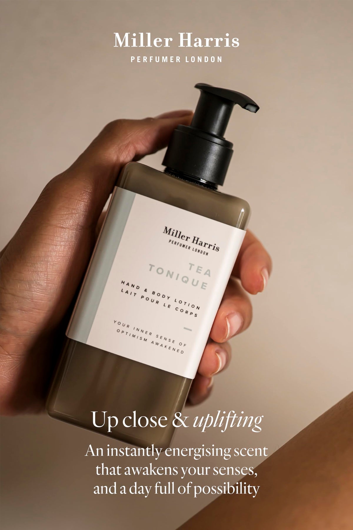 Miller Harris Tea Tonique Hand and Body Lotion 300ml – Shea Butter, Argan Oil, Aloe Vera & Vitamin B5 | Hydrating, Smoothing & Moisturizing Skincare