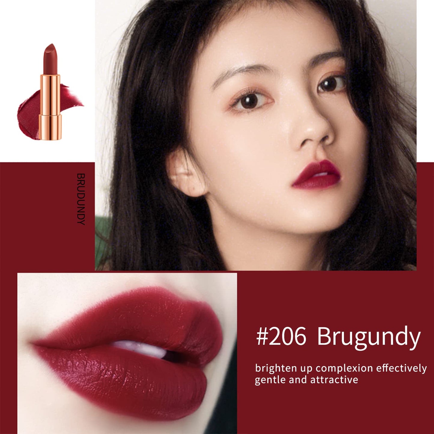 Newvenper Matte Lipstick Set 3 Colors Lip Stick with Chain Bag Package Velvet Lip stick Gift Box Set Waterproof Non-Stick Cup Long Lasting Retractable Lipstick Set 3.5gx3 Pcs, Silver