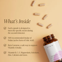 Zita West Vital Essence 2 - Premium Pregnancy Vitamins for Women - Second Trimester Multivitamins - 60 Capsules (1 Month Supply)