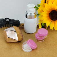 12 pcs 5 Gram/5ml Jars with 1 Mini Spatulas, Sample Pots, Mini Jars With Lids, Sample Containers Pots, For Samples, Eye Shadow Lip Balm, and Makeup (5ML, Pink)