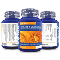 Turmeric Curcumin Plus Glucosamine and Chondroitin Complex with Added Vitamin C, Rosehip, Ginger and Zinc - 90 Capsules. Maintains Normal Joint Cartilage. UK Supplier