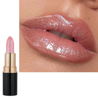 Pearl Pink Lipstick, Shimmering Silver Red Color Lip Balm, Silky Rose Nude colour Lips Stick, Glitter High Pigment Smooth Full Coverage Lipsticks, Pearlescent Longlasting Lipgloss for Women