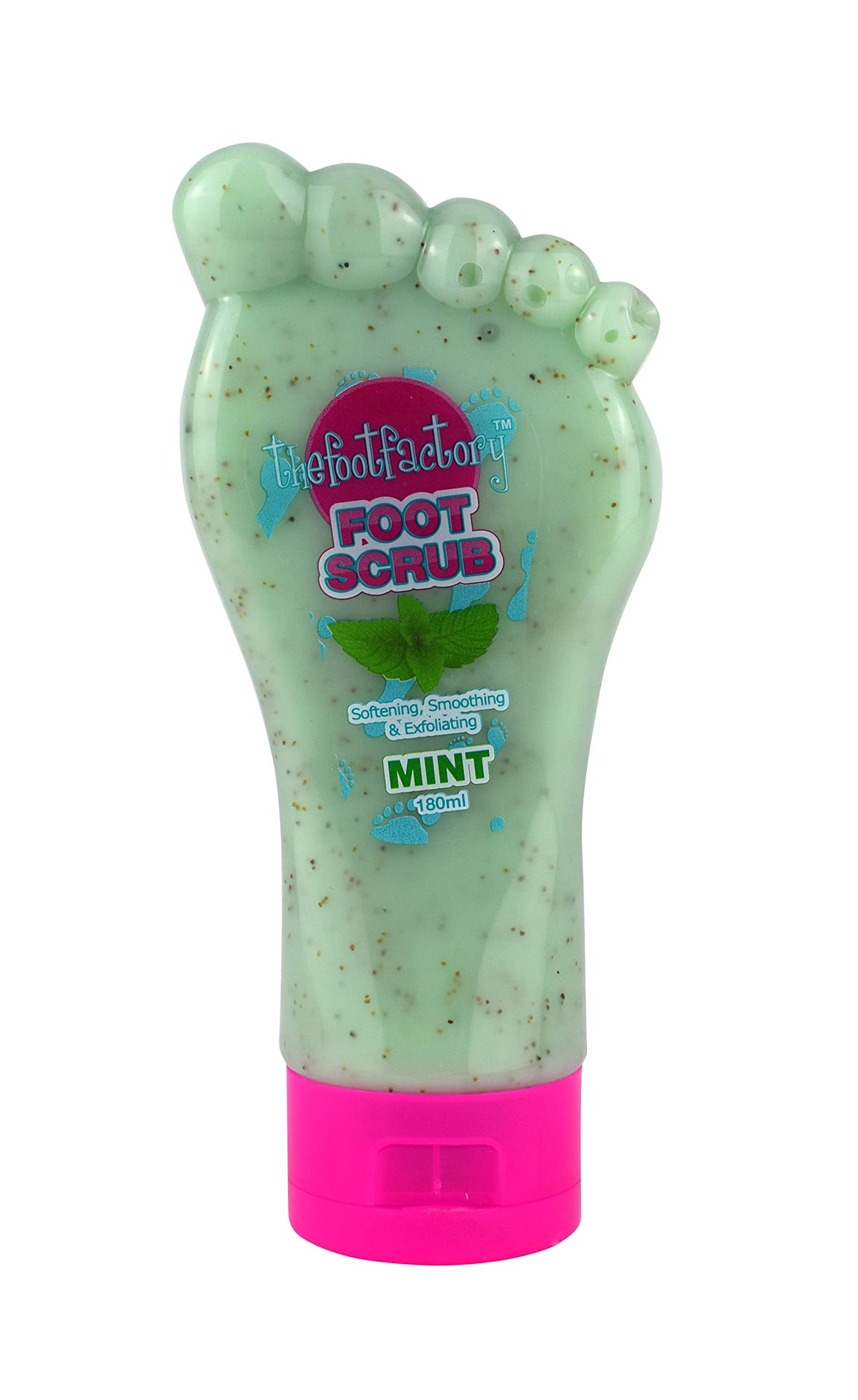 Face Facts The Foot Factory foot scrub, with refreshing peppermint oil, cools, soothes and revitalises; Gently exfoliates dead skin; 180ml