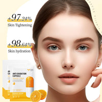Trendyfave Vitamin C Sheet Mask 5PCS, Vitamin C Face Masks Skincare With Hyaluronic Acid, Anti Oxidation Capsule Face Mask Set, Firming Repair Face Mask, Hydrating Face Mask For Dehydrated, Dull And Tired Skin