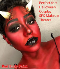 Go Ho Water Based Red Face Paint Stick Washable (1.06 Oz),Non-toxic Cream Body Paint,Full-coverage Face Body Paint Makeup Stick for Adults Theater Halloween SFX Cosplay