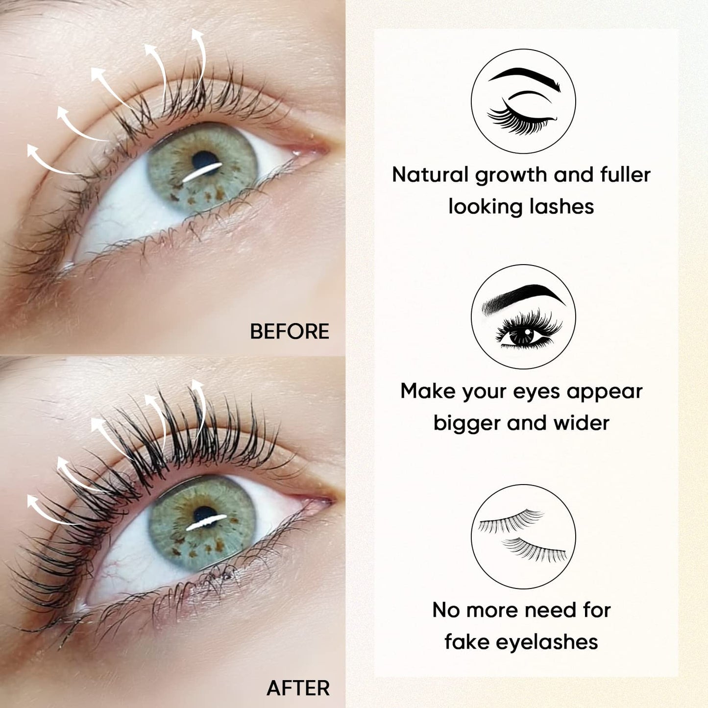 Libeauty Lash Serum, 2ml Eyelash Serum, Eyelash Growth Serum, Brow Growth Serum for Growth, Thickness, Fuller, Stronger