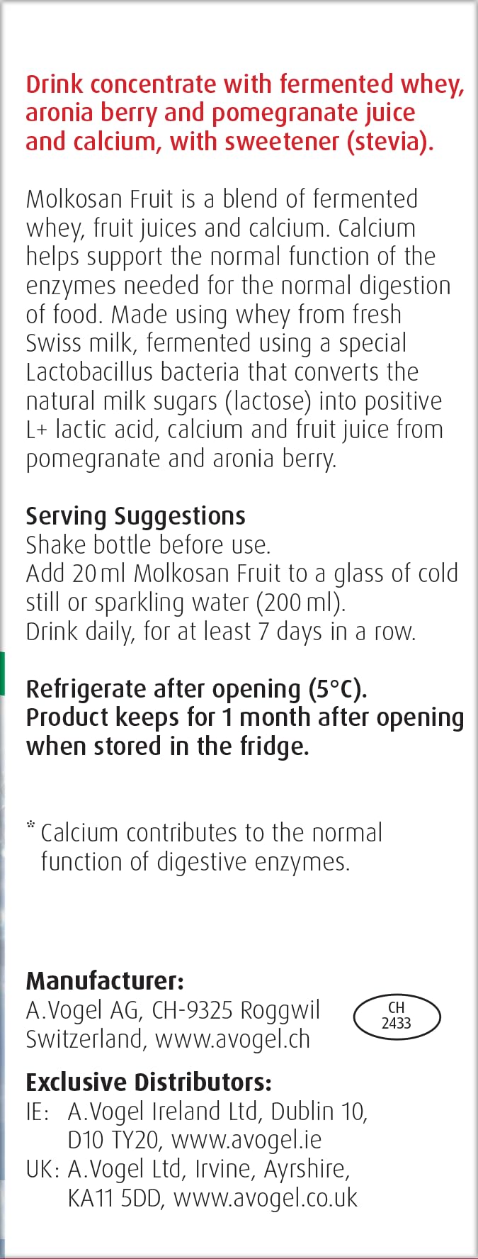 A.Vogel Molkosan Fruit | Prebiotic Formula Providing Gut Health Support | Berry & Pomegranate | 200ml