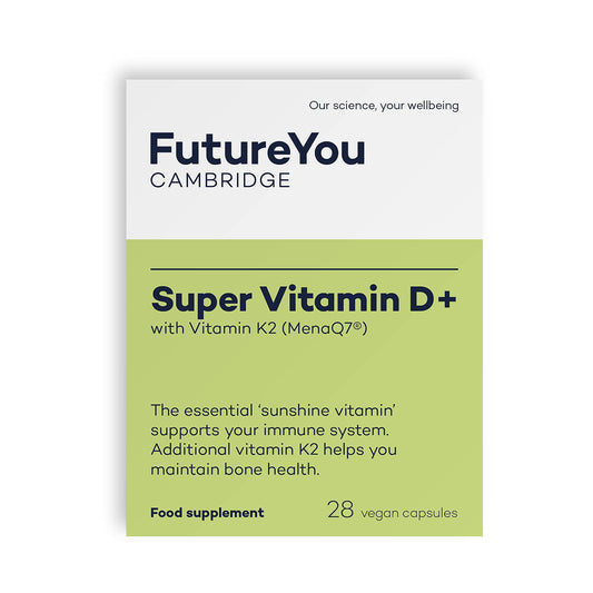 Super Vitamin D+ Supplements – High Strength D3 and K2 Vitamin Capsules for Bone Health and Density – Vitamins for Tiredness and Fatigue – Vitamin D Tablets by FutureYou Cambridge