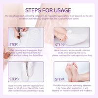 sefudun 3 Pack Foot Peel Mask,Exfoliating Foot Socks Calluses Remover Dead Skin, Aloe Moisturizing Feet Peeling Mask for Dry Skin,Cracked Heels,Foot SPA Socks for Women and Men