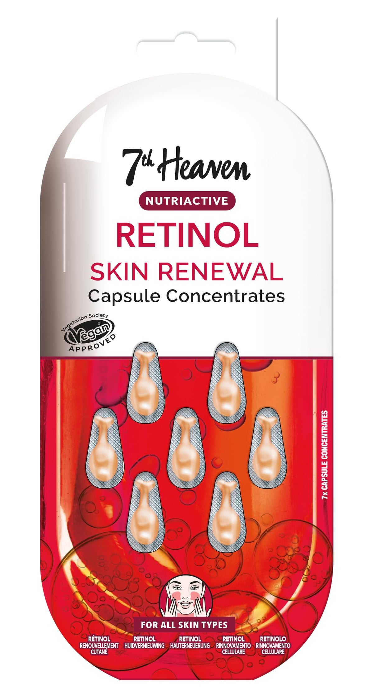 7th Heaven Retinol Capsule Concentrates (7 Day Supply). Rejuvenating Glow Cream (all Skin Types). Daily Face Care Capsules for Skin Renewal. Vegan Retinol Serum for Face - Genuine 7th Heaven Skin Care