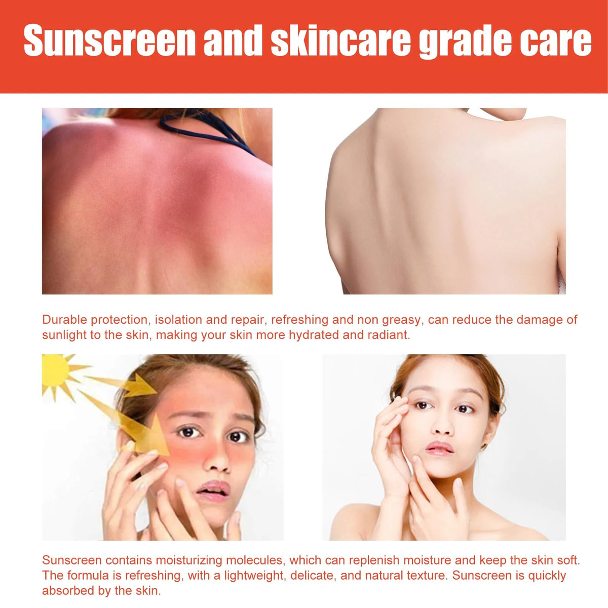 Tianyue Madagascar Centella asiatica Sunscreen, SPF 50 PA+++++Centella asiatica Facial Sunscreen, Korean facial moisturizer, hydrating skin care and UV protection, refreshing and not sticky.